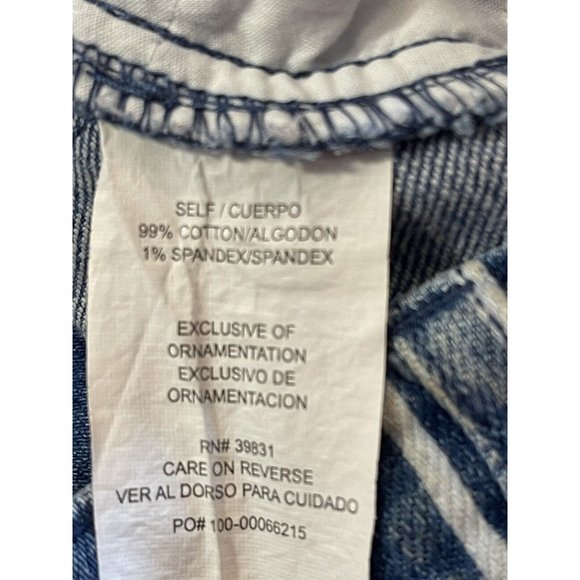 Altar'd State Womens‎ Mini Skirt Extra Small XS Blue White Striped Denim - Picture 4 of 6